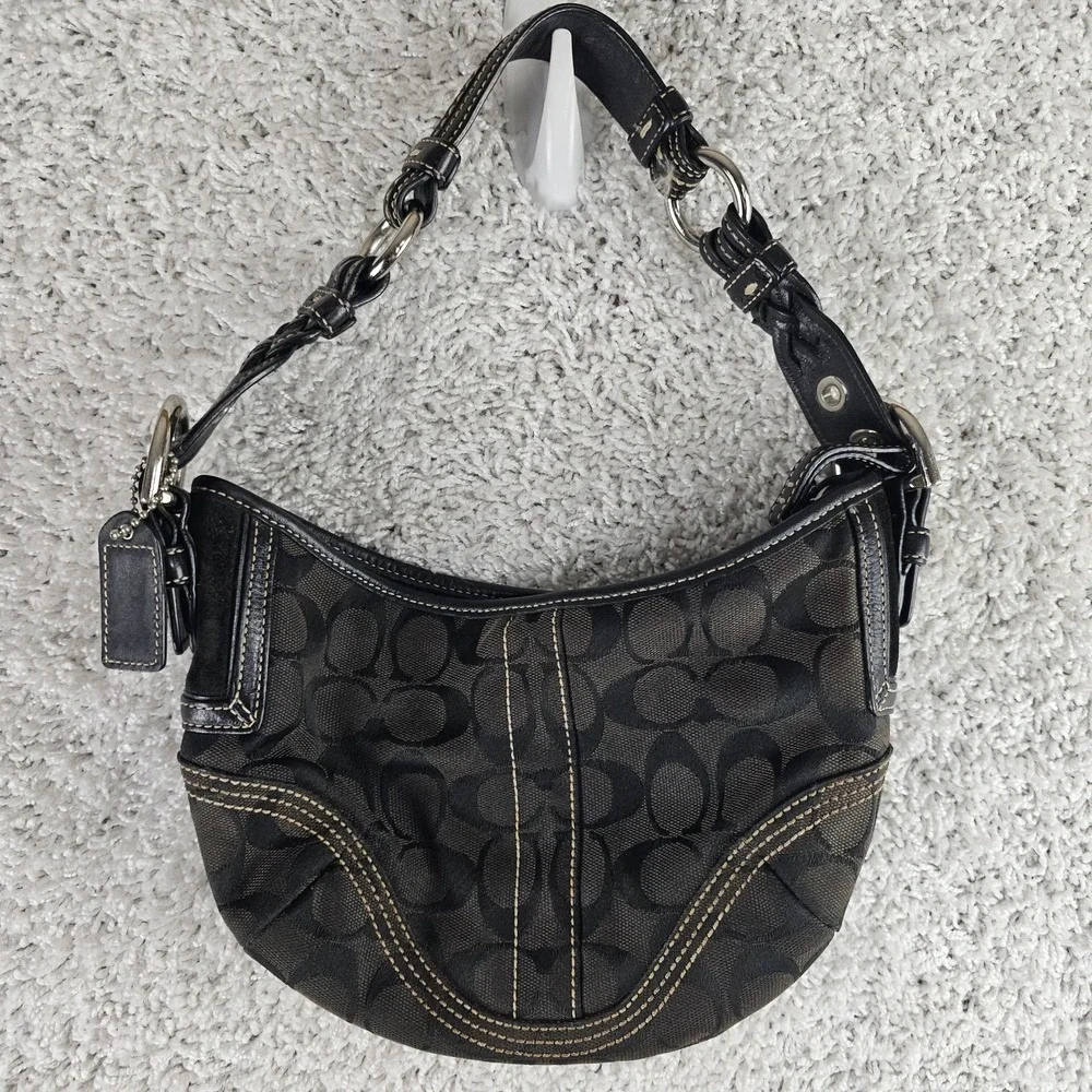 COACH Optic Signature Hobo Bag Canvas COACH Optic Signature light